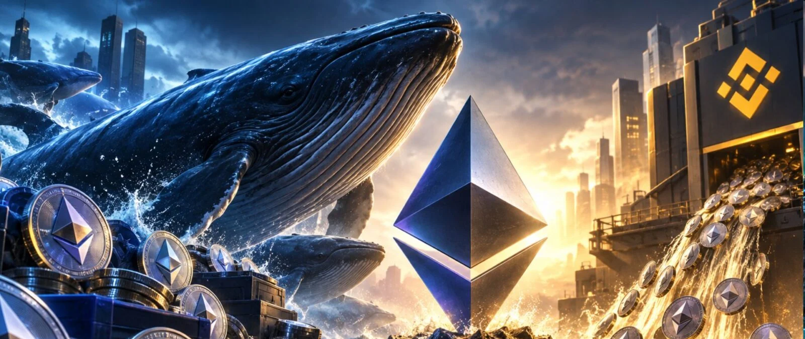 Ethereum balinalarının 100 milyon dolarlık alımı Binance'deki büyük girişlere karşı duruyor