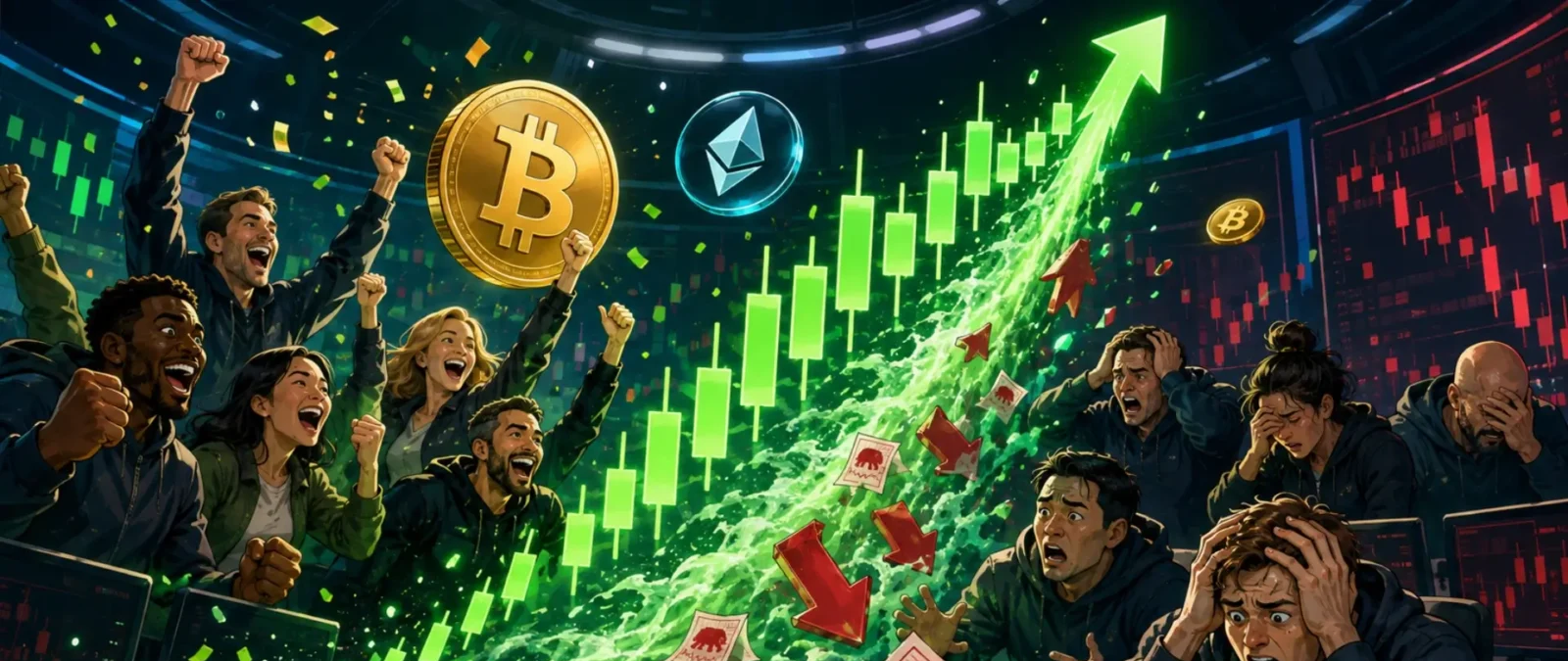Bitcoin ve Ethereum yükselişiyle kısa pozisyonlarda milyarlarca dolar tasfiye